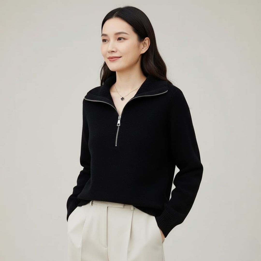 Vivienne | Half-Zip Knit Sweater